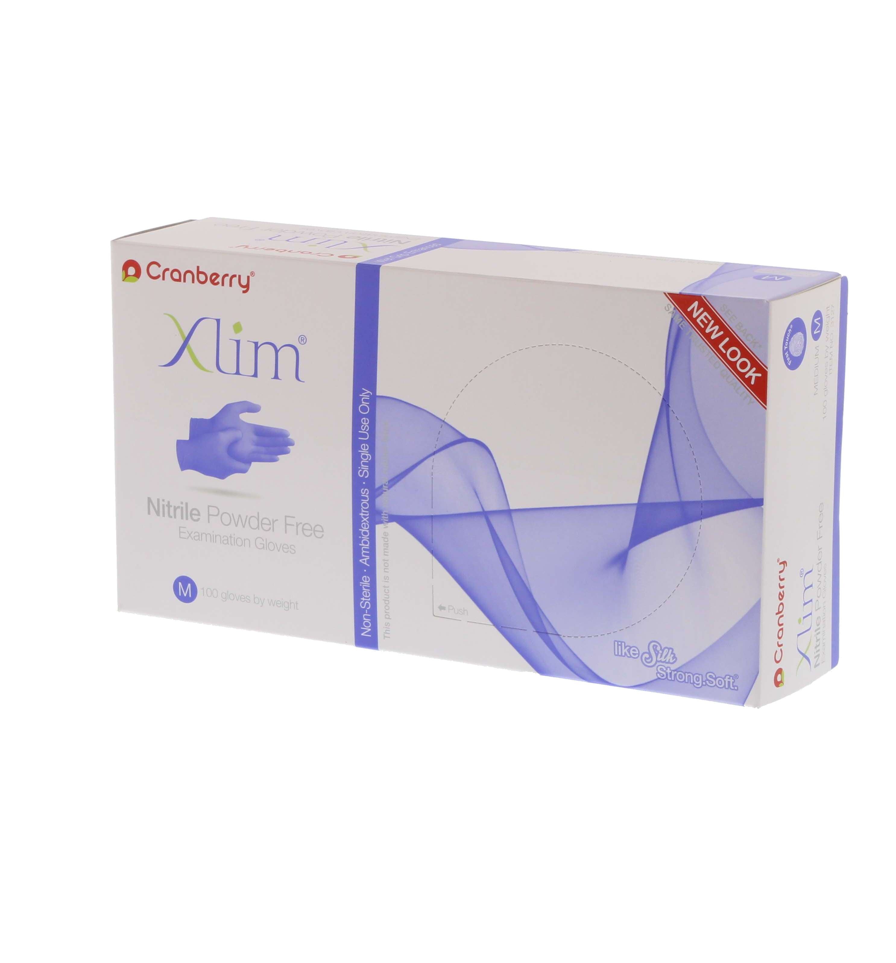 Cranberry 3127 Xlim Nitrile Examination Gloves Powder Free Medium 100/Bx Cranberry 3127 Xlim Nitrile Examination Gloves Powder Free Medium 100/Bx